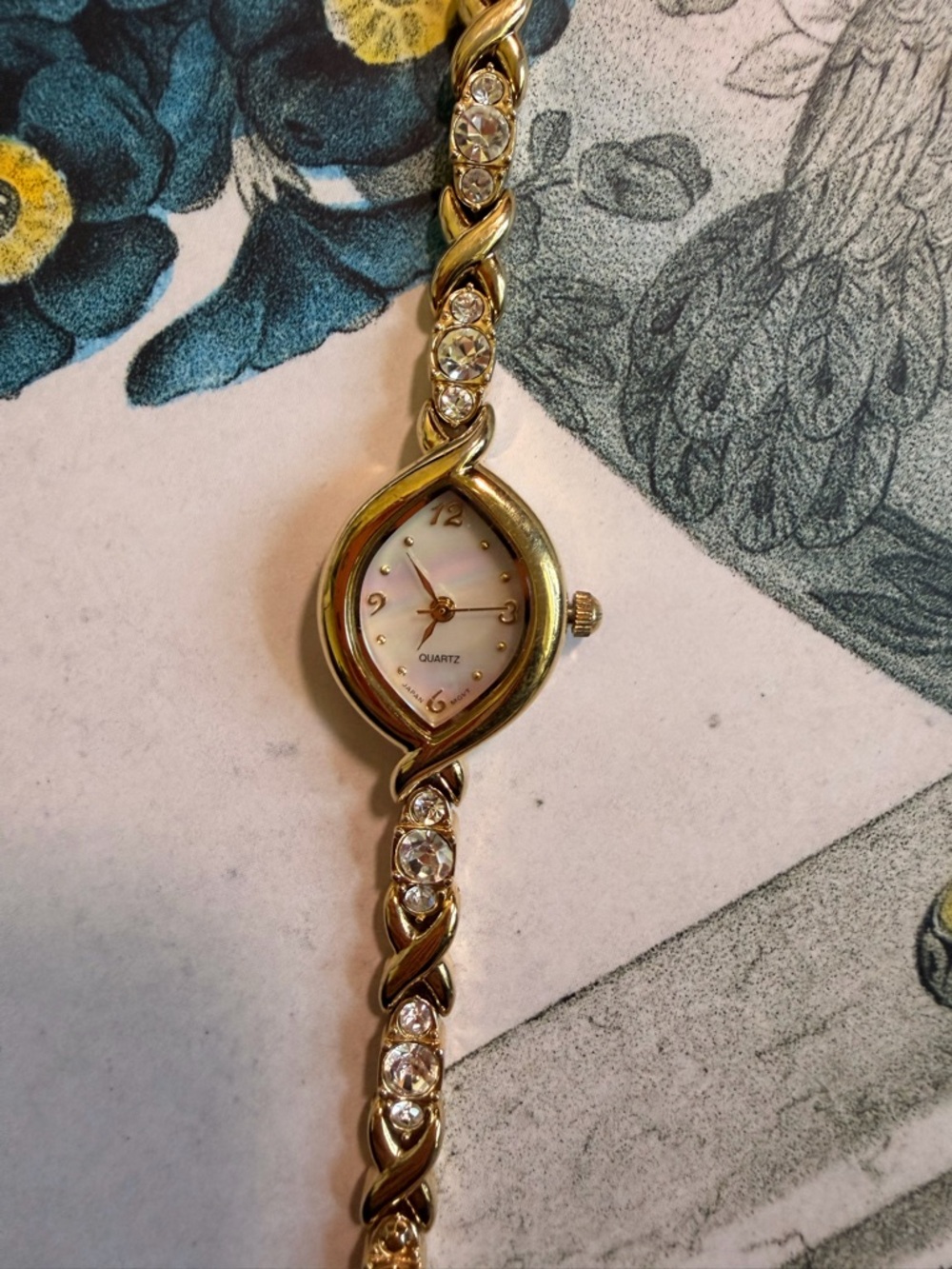 Gold-Tone Crystal Accent Women's Bracelet Watch - Picture 6 of 7